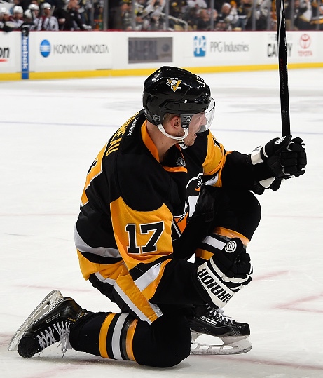 Blake Comeau celebrates his OT goal Thursday night against the Avalanche. -- GETTY